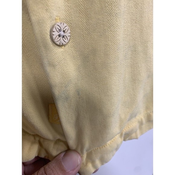 Tommy Bahama Sz L Lost In Paradise‎ Hawaiian Shirt Yellow Embroidered - Picture 9 of 9